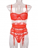 Yimunancy 3piece Lingerie Set Women Transparent  Bra Set  Ladies Lace Lingerie Intimates Underwear Set  Bra  Brief Sets