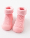 Yellow Black Baby Girls Booties Soft Soles Toddler Shoes Winter Kids Warm Snow Shoes Socks Infant Boys Brushed Thick Soc