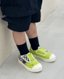 בנים בנות רכות ללא החלקה נעלי ספורט לילדים אופנה נעלי קנבס לילדים משובצות נעלי טלאים משובצות עבור