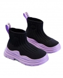 2022 New Autumn High Top Boots Socks Shoes Breathable Flying Knitted Shoes Children Sports Shoes Girls Shoes
