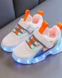 25 36 Boys With Flashing Lights Sports Girls Shoes Childrens Lighting Shoes Spring New Usb Charging Light Emitting Shoe
