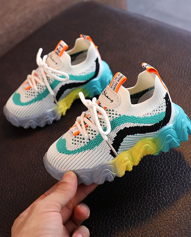 Girls rainbow online tennis shoes