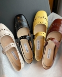 mezereon מרי גיין נעליים עם עקבים מרובע בוהן נשים משאבות עור פרה נשים נעלי ברוג בסגנון הנעלה אלגנטית zapato