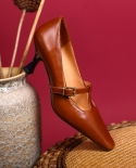 أحذية نسائية ريترو دافئ هريرة كعوب ربيع الخريف مشبك مضخات خمر حذاء بسيط على كعب 65 سم الفرنسية نمط البقر