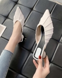 Slippers Woman Outside Pointed Shallow Modern Slippers Fashion Solid Color Chunky Heel Ladies Shoes New Casual High Heel