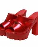 عالية الكعب كتلة كعب النعال فم السمكة بلون النساء أحذية عارضة متعددة الاستخدامات النعال امرأة أزياء السيدات حذاء جديد