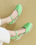 2022 New Spring Women’s Wedge Pumps Shoes Woman Wedge Heel Sandals Sheepskin Summer Lady Hemp Espadrilles Sandal Round