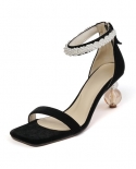 Women Pumps Elegant Party Shoes Pearls Special Heel Elegant Ladies Shoes Spring Summer Sandals Peep Toe Back Zipper Pump