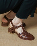 אישה סנדלי קיץ נעלי רטרו בסגנון רומא על עקב גבוה 35 סמ סנדלי גלדיאטור סנדליות נעלי גברת עור פרה zapato