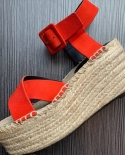 2022 נעלי נעלי טריז לנשים מעצבים לנשים סנדלי עקב פלטפורמה סנדלי עור פרה קיץ גברת קנבוס סנדל אספדריל