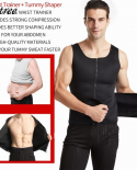 Men Sweat Sauna Vest Waist Trainer Body Shaper Neoprene Tank Top Compression Shirt Workout Fitness Back Support Gym Fitn