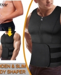 Men Neoprene Sauna Zipper Waist Trainer Corset Vest Belly Trimmer Compression Body Shaper Shirts Slimming Belt Faja Shap