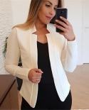 Women Thin White Blazers Spring 2022 Female Summer Blazer Long Sleeve Open Stitch Ol Womens Slim Coats Femme Ladies Blac