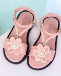Sandálias Flores Meninas Sapatos de Praia Infantis Macios Moda Verão Crianças Sandálias Antiderrapantes Alta Qualidade Doce Prin