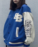  And  Retro Letter Embroidery Jackets Womens  New Street Hip Hop Loose Baseball Uniform Couple Casual Coatsjackets