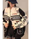 Jaqueta de beisebol de motocicleta retrô destacável feminina Y2k Street Hip Hop Trend Wild Jaqueta Casal Casal Casual Solto Top