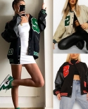  And  Letters Towel Embroidered Highquality Jacket Coat Women Street Hiphop Pilot Baseball Uniform Casual Coat  Jackets