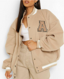  And  English Alphabet High Quality Towel Embroidered Jackets Coats Womens Street Retro Baseball Uniform Jacket  Jacket