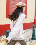 Big Doll Collar White Lace Sunscreen Shirt Light And Breathable Early Autumn Long-sleeved Top