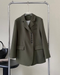 Oblique Button Long-sleeved Suit Loose Casual Top Female Suit Jacket Autumn