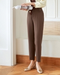 Pantalones casuales de mujer Otoño Nuevos pantalones de lápiz de color sólido simple Temperamento Estilo de viajero Cintura alta