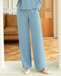 New Womens Solid Color Straight-leg Pants Personality Fashion Loose High-waisted Wide-leg Pant