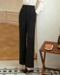 Professional Pants Womens Autumn New White-collar Solid Color Loose Thin High-waisted Wide-leg Casual Pants
