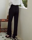baizi מכנסיים מקצועיים לנשים סתיו 2022 חדש אורבני צווארון לבן בצבע אחיד רופף ודקה עם מותניים רחבים