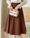 Autumn New Solid Color Temperament Elegant All-match High Waist Skirt
