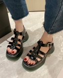 Lazyseal T Strap Platform Modern Sandals Checkered Woman Shoes Bright Pu Leather Upper Summer Women Sandals 6cm High Hee