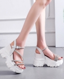 Lazyseal 2022 Luxury Crystal Wedge Womens Sandals Platform Height Increasing Designer Women Modern Sandal Heels Shoes F