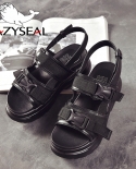 Lazyseal Platform Women Sandals  Fashion Summer Leather Buckle Women Wedge Heels Thick Soled Beach Sandal Chunky Woman S