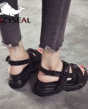Lazyseal Platform Women Sandals  Fashion Summer Leather Buckle Women Wedge Heels Thick Soled Beach Sandal Chunky Woman S