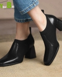 Autumn Chunky High Heels Knitting Patchwork Luxury Mesh Women Shoes 2022 New Pumps Dress Party Mujer Zapatillas Slingbac