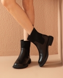 Beautoday حذاء من الجلد النساء جلد البقر المرقعة سترتش النسيج جولة تو الانزلاق على الأحذية الإناث جورب الأحذية اليدوية 0404