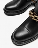 Beautoday Chelsea botas mujer piel de becerro Metal cadena remache decoración banda elástica hasta el tobillo zapatos femeninos 