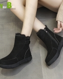 Flats Suede Ankle Plush Warm Snow Women Boots 2022 Winter New Trend Thick Goth Women Chelsea Boots Casual Platform Luxur