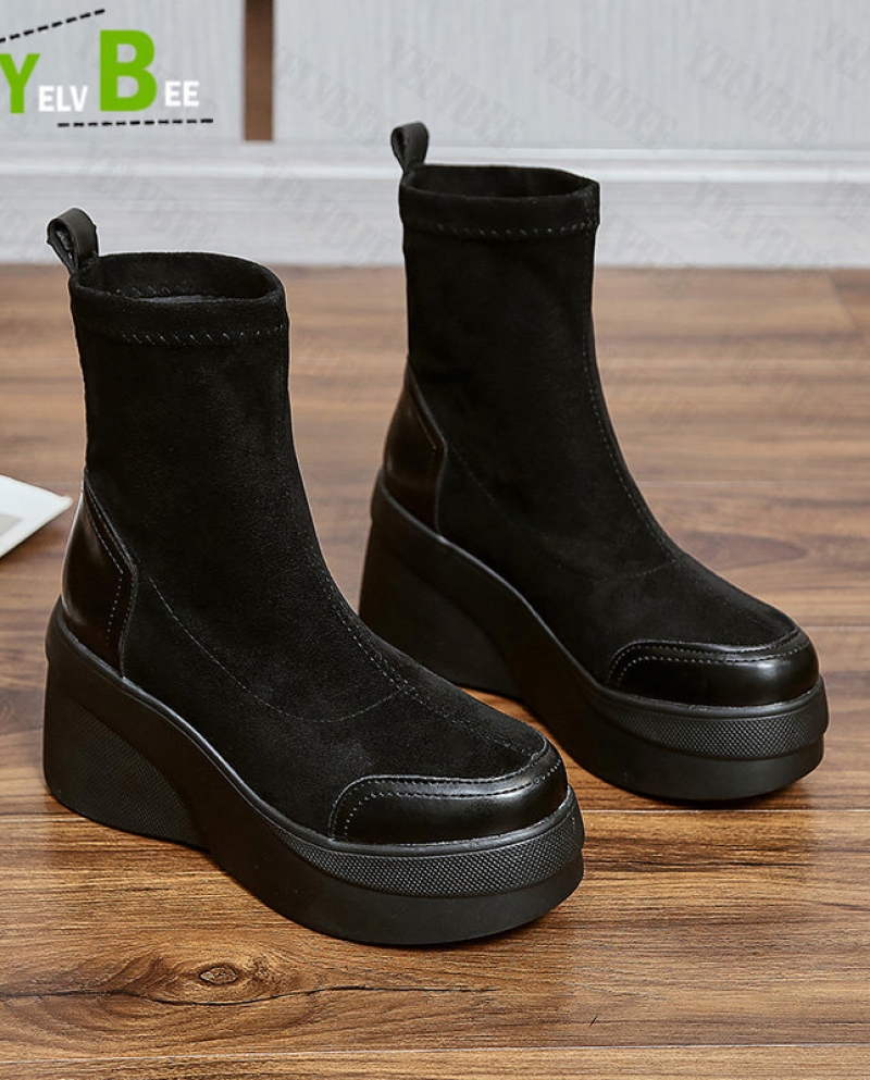 Black winter hot sale wedges