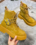 Short Boots Womens 2022 Autumn Winter British Style Ladies High Top Retro Tooling Mountaineering Rhubarb Boots Botas De
