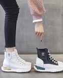 Nuevos zapatos de mujer de suela gruesa informales con interior elevado y parte superior alta para mujer