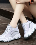 Mesh New Thick Bottom Inner Height Increase Womens Shoes Sports Shoes Casual Shoes