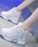 Womens Summer Breathable Thin Thick-soled Wedge Heel Increase Sneakers