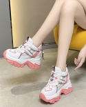 Sports Style Casual Shoes Womens Round Head Wedge Heel Thick Bottom Lace Up Fashion Old Shoes