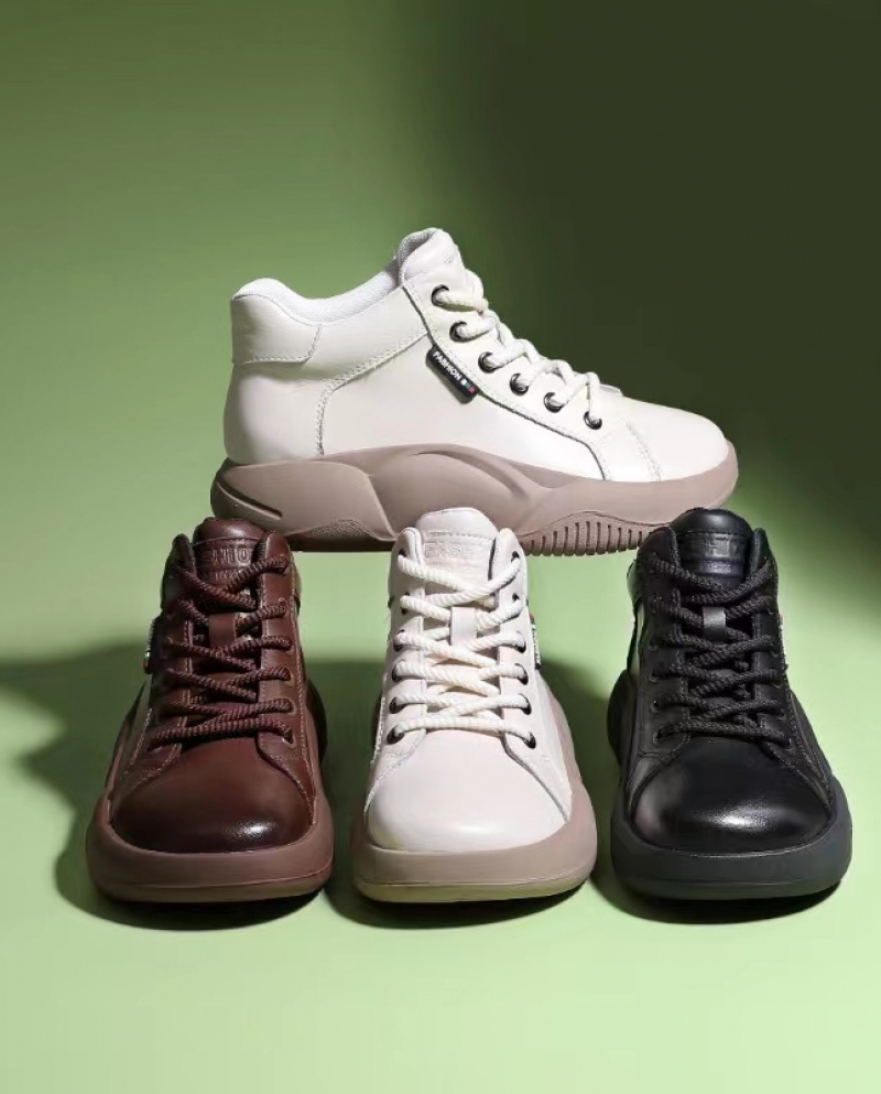 New Thick-soled All-match Fashion Womens Single Shoes High-top Lace-up Casual Retro