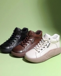 New Thick-soled All-match Fashion Womens Single Shoes High-top Lace-up Casual Retro