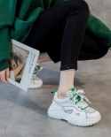Zapatillas de deporte informales con suela gruesa interior transpirable de malla nueva para mujer