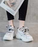 Womens New Mesh Breathable Thick-soled Inner Heightened Casual Sneakers