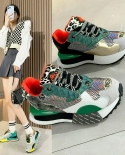 All-match Fish Leather Womens Shoes Heightening Platform Sneakers