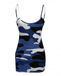 Women   Casual Camouflage Bodycon Mini Ress Summer  Soft Stretch Sportswear Sleeveless Sling Bag Hip Mini Dress Nightwea
