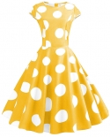 Summer Polka Dot Vintage Dress Women Short Sleeve Retro Evening Party Prom Swing  Dress Ladies Elegant Short Dresses Ves